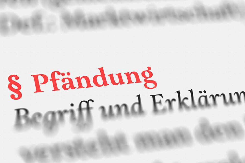 Textausschnitt Pfändung