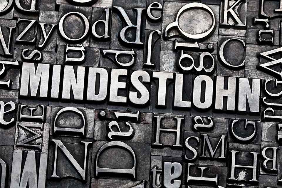Schriftzug Mindestlohn